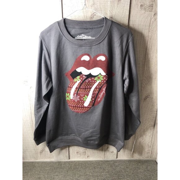 Unbranded Tops - Womens The Rolling Stones Gray Pullover Sweatshirt Size Large